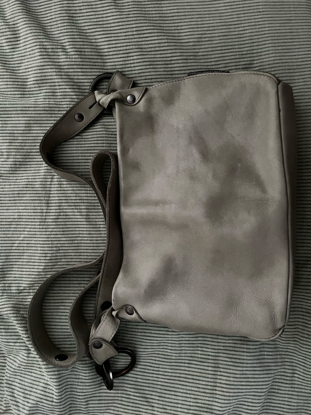 Light Green Leather Crossbody Bag